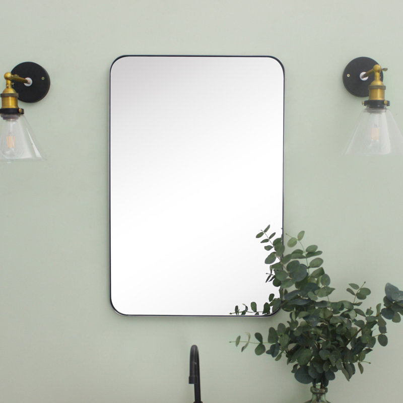 Miroir de salle de bain Arthers, Nickel brossé, H 30 po x l 20 po