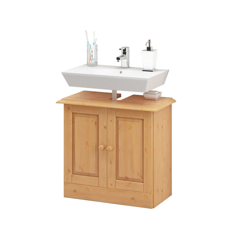 Vernita Solid Wood Freestanding Back To Wall Toilet Unit, Stain Wax