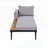 Modern Outdoor Daybed Patio Metal Daybed With Wood Topped Side Spaces For Drinks, 2 In 1 Padded Chaise Lounges For Poolside, Balcony, Deck, Beige-798849245