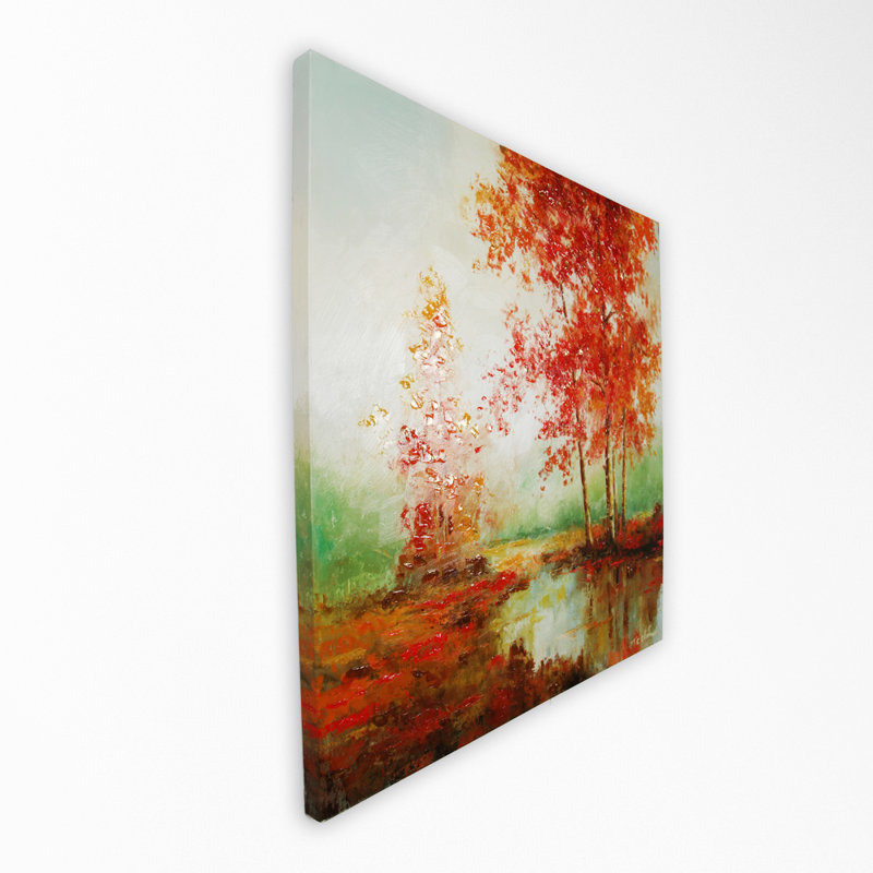 « grace à l’automne ii » par t.c. chiu, reproduction d’art sur toile tendue encadrée