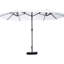 Parasol de patio de 15 pi - Parasol de marché rectangulaire en acier à double face, Protection solaire beige, Nervures, Manivelle facile pour bloquer la cour arrière, Poteau, Assemblage