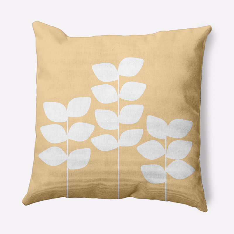 Coussin intérieur / extérieur Simple Stems, Jaune, 20 po x 20 po