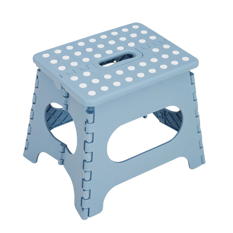 Dachi 27 cm Folding Step Stool, Non-Slip Surface Portabl Foldable Stool with Carry Handle, Heavy Duty to Support for Living Room, Kitchen, Bathroom