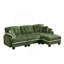 Canapé en L Chenille Cloud avec repose-pieds mobile et garniture pompon-68985308-68985310