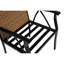 7 pièces de table et chaises de patio, acier avec trou pour parasol, chaises, extérieur brun / gris, 7 tables confortables en acier, brun / gris