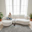 Ensemble de canapé modulaire courbé 2 pièces avec coussins, mobilier de salon ergonomique minimaliste, sièges modernes, sans assemblage, canapé et méridienne-1625301485