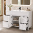 Meuble-lavabo simple autoportant 48 po avec lavabo intégré, robinet et drain 48 po, résistant à l'eau, certifié EPA