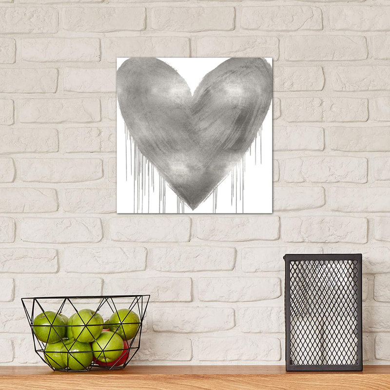 Big Hearted Silver by Lindsay Rodgers - Wrapped Canvas Print, 30.48 cm H x 30.48 cm W