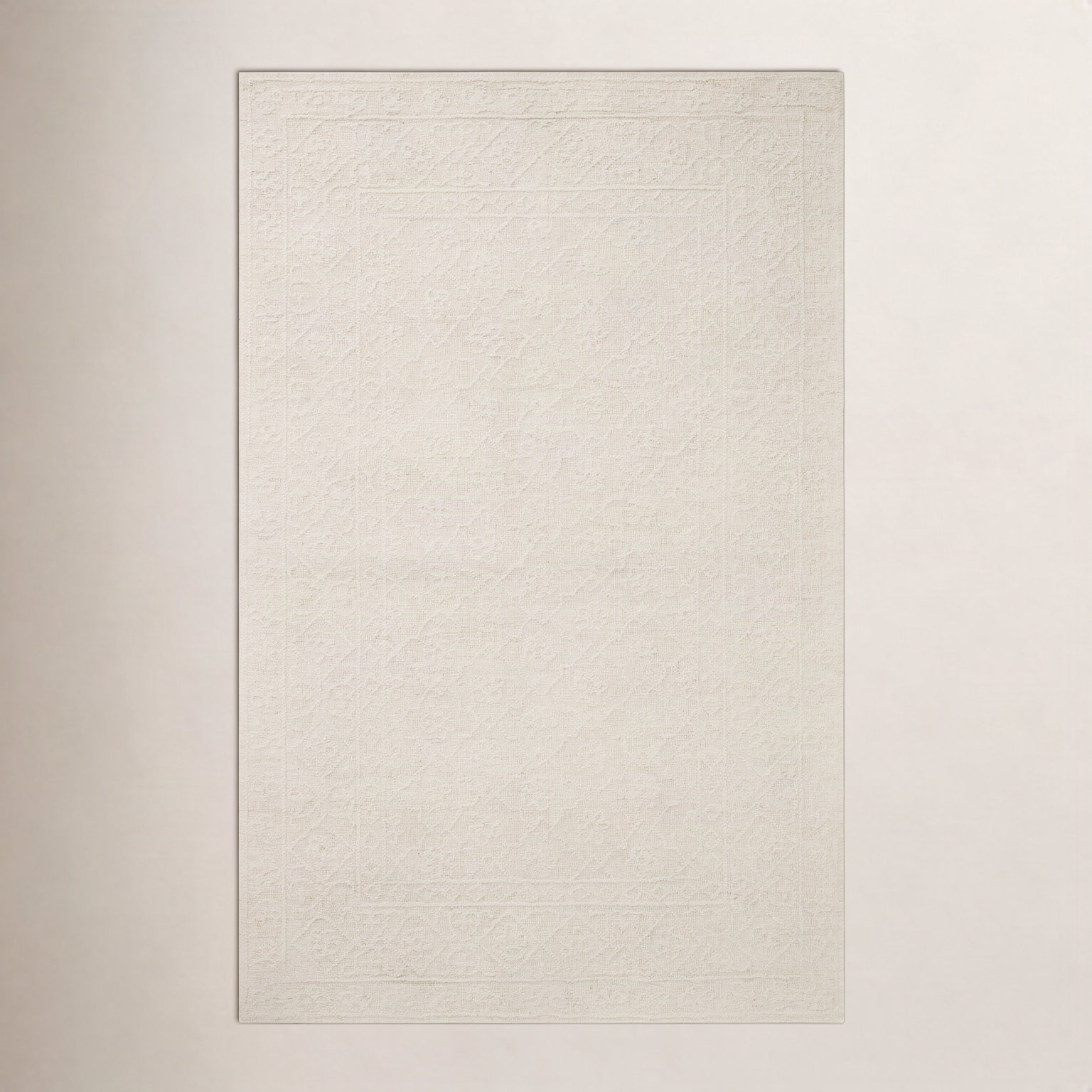 Albie Ivory Hand-Tufted Wool Oriental Rug, Runner 2'6" x 9'9"