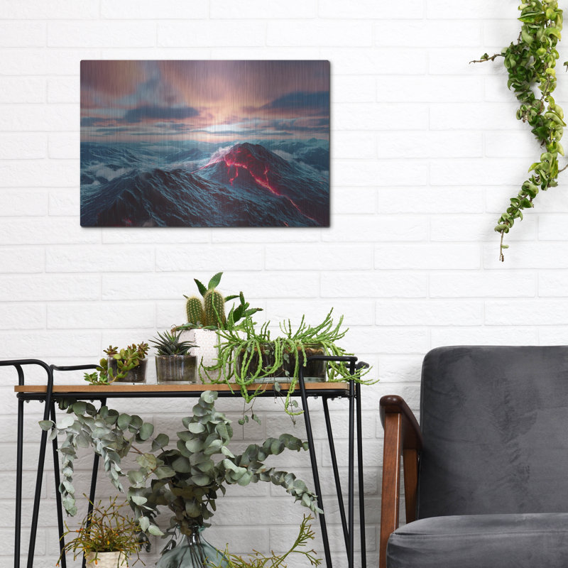  «Sea On Fire» par Ann Klee, art mural en métal, 16 po x 12 po