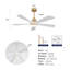 52 Inch Modern Ceiling Fan with Lights and Remote Control - Solid Wood Blades, Dimmable LED, Reversible DC Motor for Bedroom Living Room