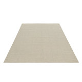 Hand Knotted Wool Geometric Area Rug in Cream, Off-White
