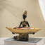 African Woman Figurine With Golden Tray