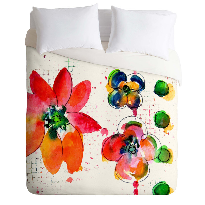Ensemble de housse de couette en aquarelle, Housse de couette simple / simple TG et 1 taie dé