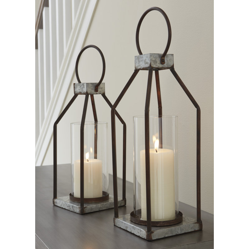 17'' H Metal Tabletop Lantern