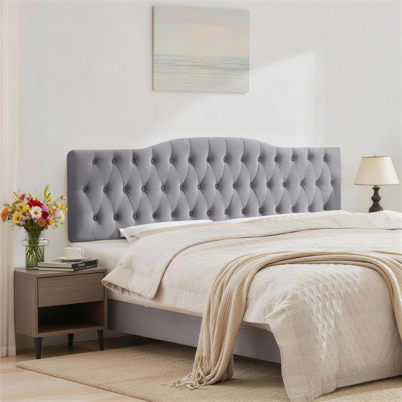Tête de lit tapissier Aveigha, Grand, Grey Velvet