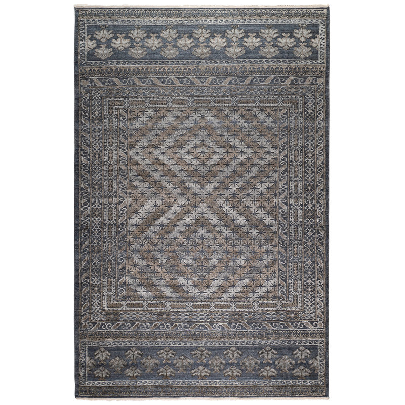 Tapis bleu / gris Nate, Rectangle de 2 pi x 3 pi