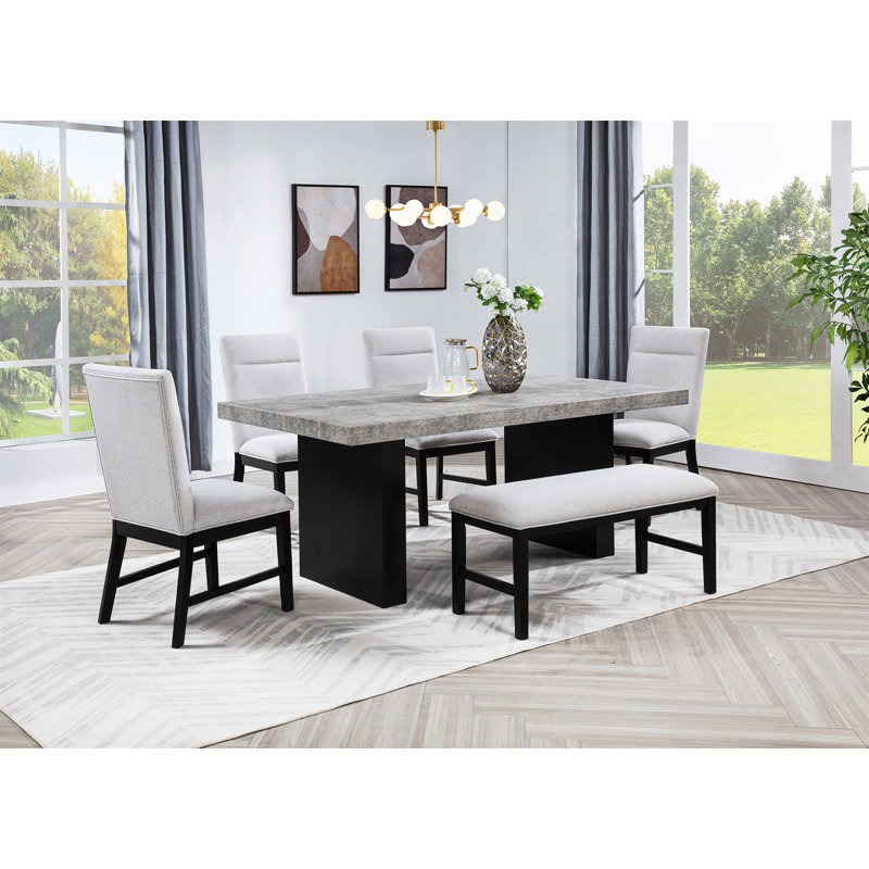 Meuble de salle à manger en bois 1pc gris clair