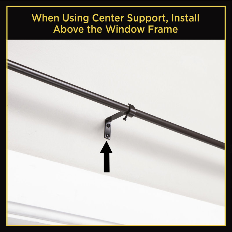 Room-Darkening Steel Adjustable Single Curtain Rod, 28" - 48", Espresso/Brown
