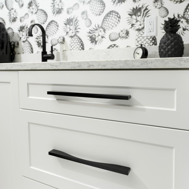 Channel Collection Handle Pull - Cabinet Pull - Contemporary Hardware for Drawers & Cabinets, Matte Black, 8 13/16''