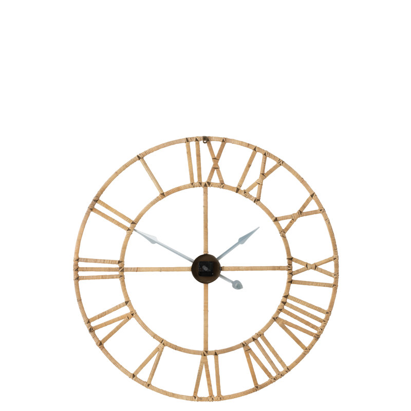 Alexys Rattan Skeleton Wall Clock, 100 H x 100 W x 4 D cm