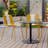 Indoor And Outdoor Chair, Modern Striped Color Block With Waterproof PP Seat And Sturdy Metal Legs, Vibrant White, Orange