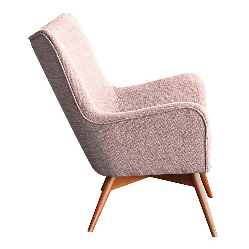 Wesley Upholstered Wingback Chair, Pink