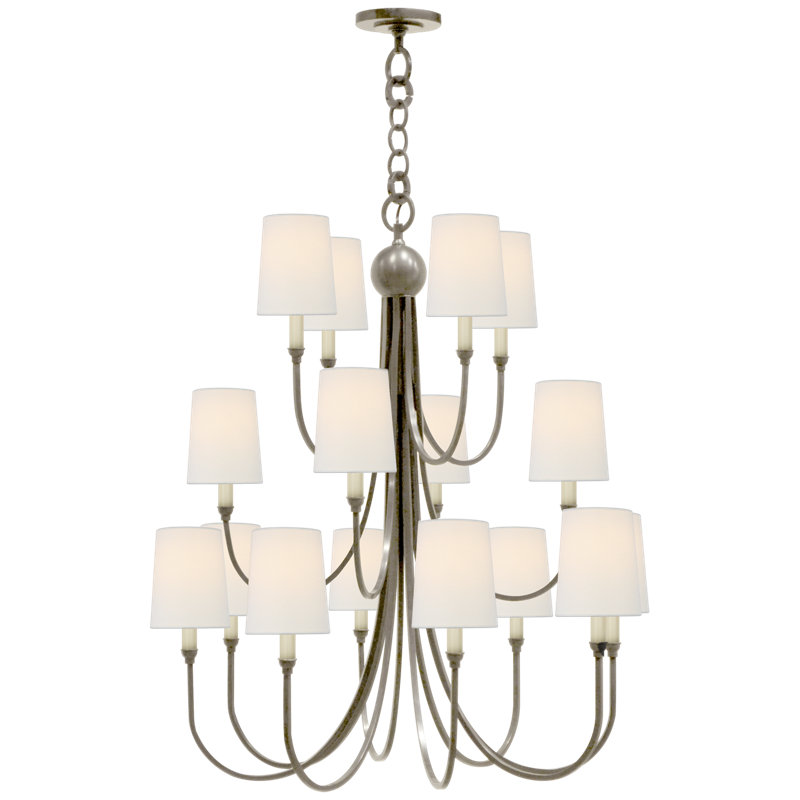 Reed 16 - Light Chandelier, Antique Nickel