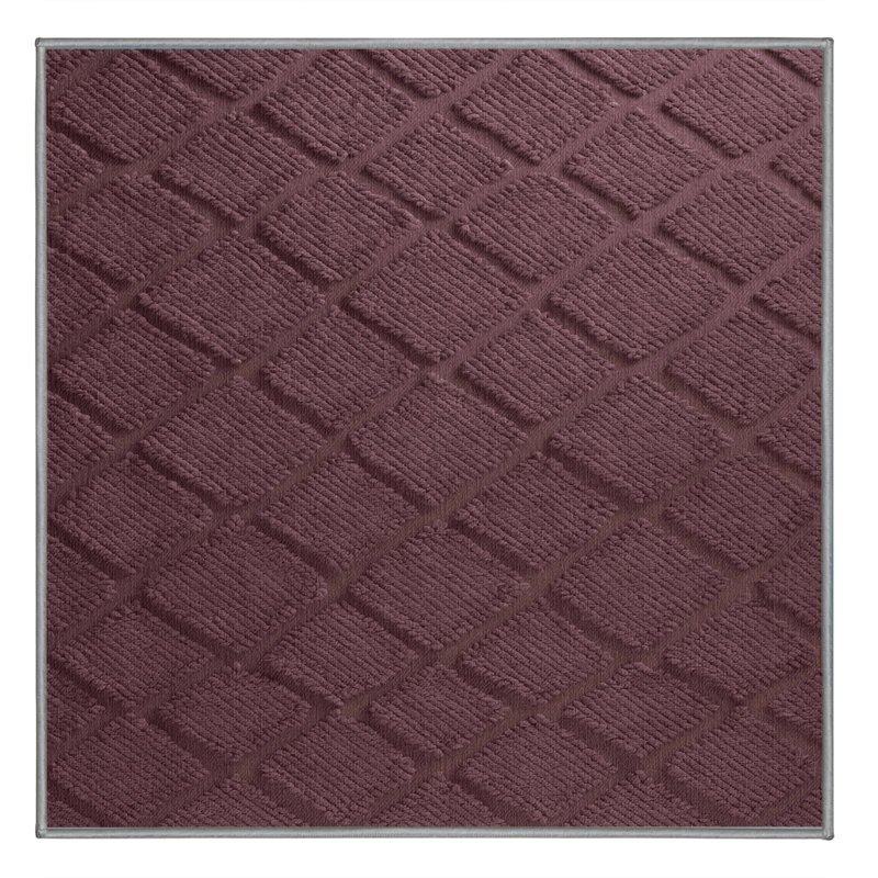 Machine Washable Trellis Brown Area Rug, Carré 8 pi