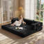 Canapé-lit rembourré 78,8 po en velours côtelé avec accoudoirs et coussin-364093984