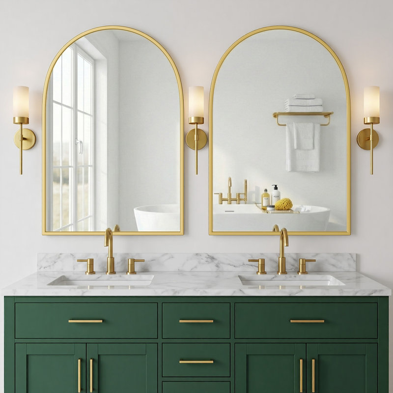 Elmira 24''W 36'' H Recessed & Surface Medicine Cabinet Mirror, Ginger Yellow