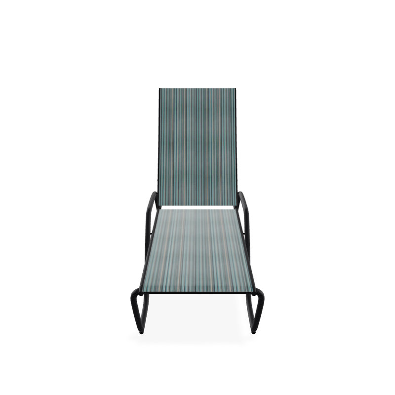 Outdoor Rust-Resistant Metal Chaise Lounge, Textured Black, Vinyard