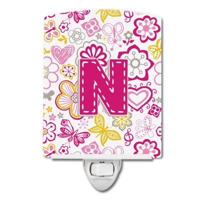 Flowers and Butterflies Ceramic Night Light