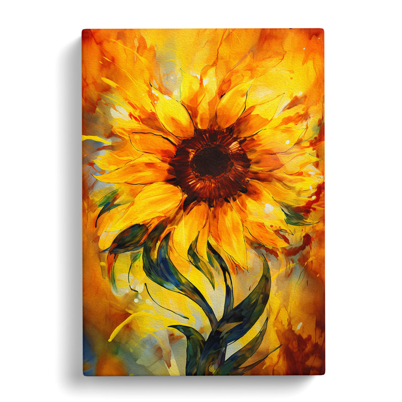 Sunflower Abstract - Wrapped Canvas, 50cm H x 35cm W x 3cm D