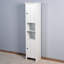 Armoire de rangement pour salle de bain avec 2 portes et salon en bois avec 6 tablettes