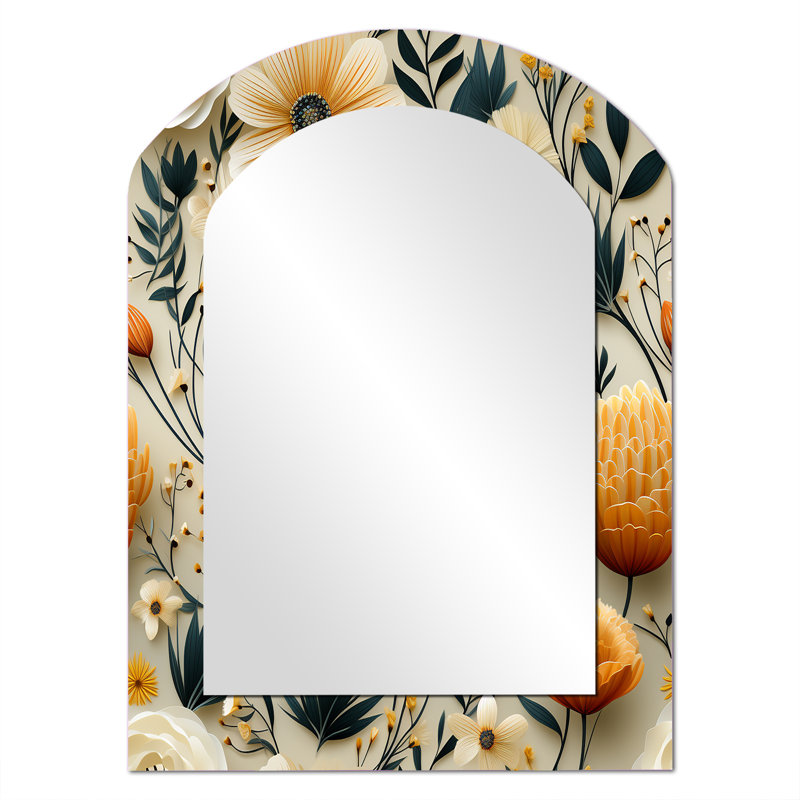 Botanical Nomad Boho Pattern I - Boho, miroir asymétrique, 34 po x 25 po