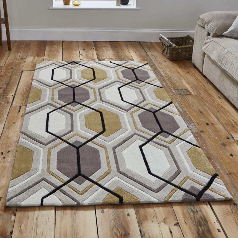 Tecopa area rug Hand Tufted Rectangle Beige/Yellow, Rectangle 150 x 230cm
