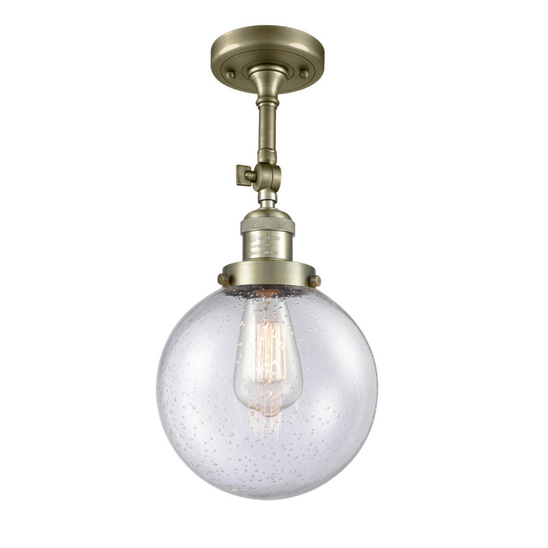 Clementina Dimmable Bath Sconce, Antique Brass, Seedy, 60 Watt Vintage Incandescent Bulb