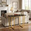 Console de 42 pouces pour hall d'entrée moderne avec plateau en faux marbre et cadre géométrique en métal pour le vestibule du vestibule-637311613