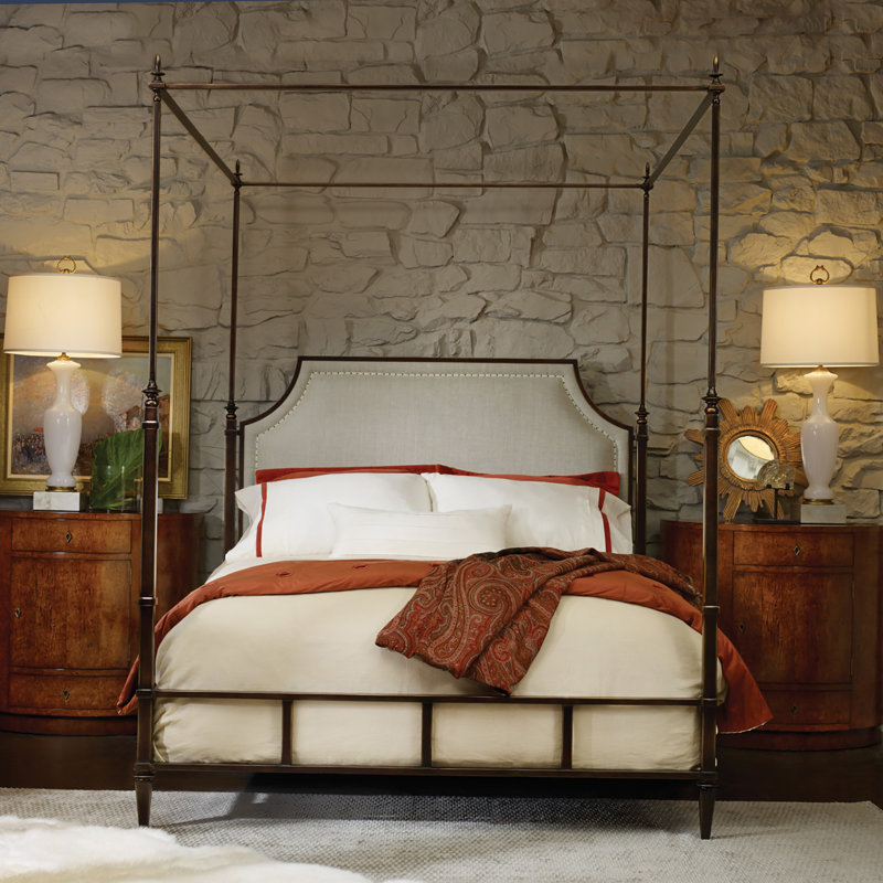 Upholstered Canopy Bed, Queen