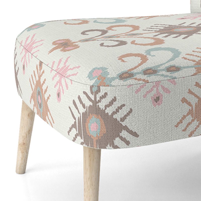 Chaise d'appoint décorative crème à motif crème
