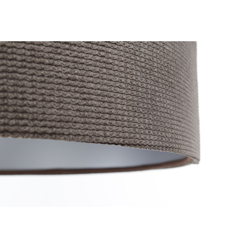 Roncy 1 - Light Drum Pendant, 102cm H x 40cm W x 40cm D, Brown/Silver
