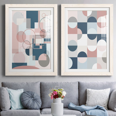 Modern Geo - ensemble de 2 peintures