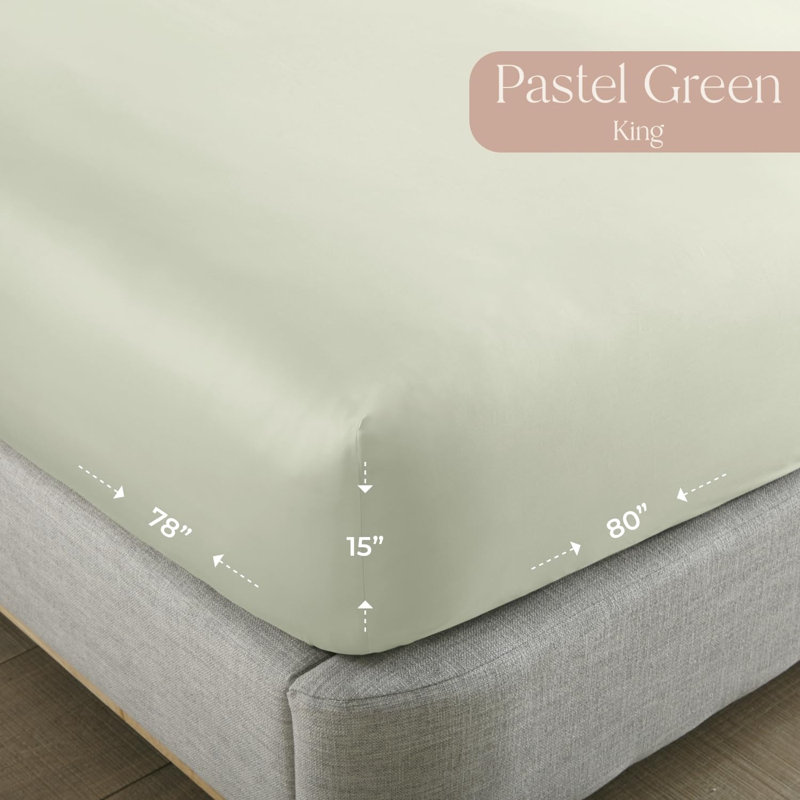 Très grand drap-housse Whisper Organic, Vert pastel, Drap-housse de taille très grand