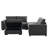 6-piece Wide Arm Multi-shape Upholstered Modular Sofa Cloud couch with Double Reversible Storage Ottoman-2137581308