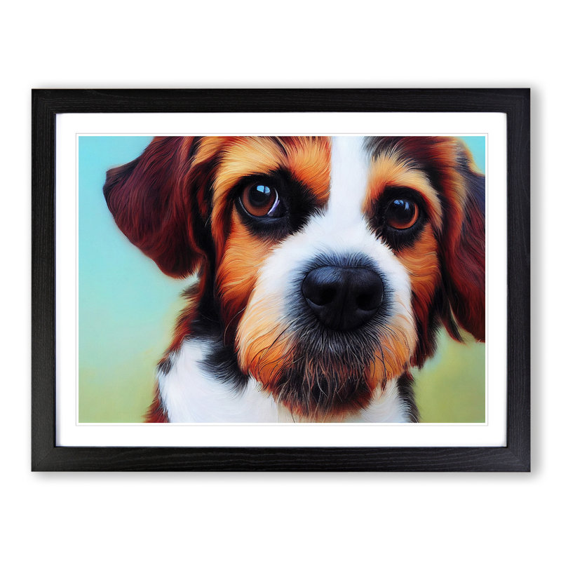 Dog Vol.8 - Single Picture Frame Print, Black, 46cm H x 64cm W