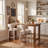 Upholstered Counter Stool with Metal Legs-120358059