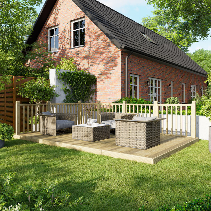 298cm L x 476cm W Wood Deck Tile Kit