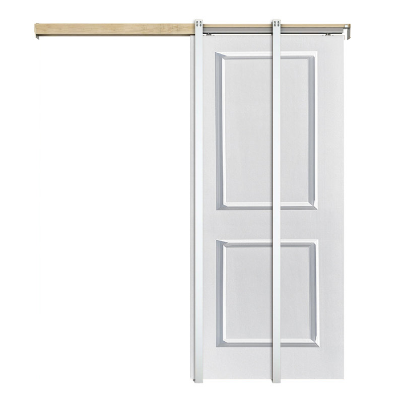Portes coulissantes 80 po à panneaux creux, 30 po x 80 po, Blanc apprêté