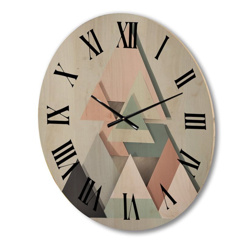 Horloge murale en bois massif Alyxzander, Grand
